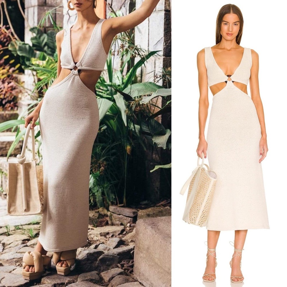 Cult Gaia Cream Midi Dress